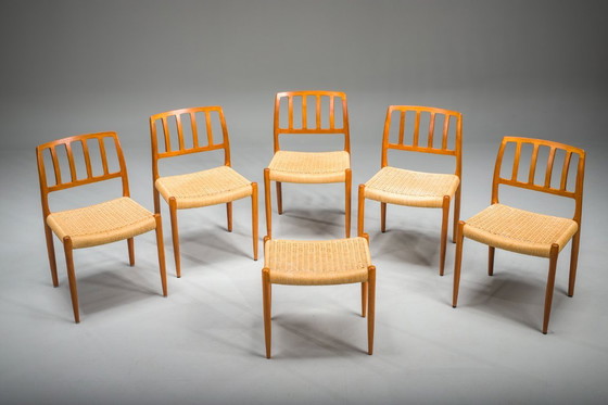 Image 1 of  Model 83 Esszimmerstühle aus Teakholz von Niels Otto Møller für J.L. Møllers, 1960er Jahre, 6-teilig