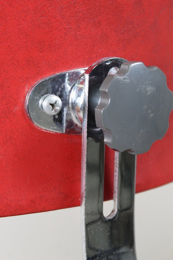 Image 1 of Red industrial vintage office chair