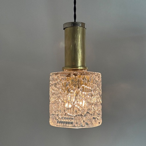 PAAR VINTAGE HANGERS VAN GLAS MET TEXTUUR