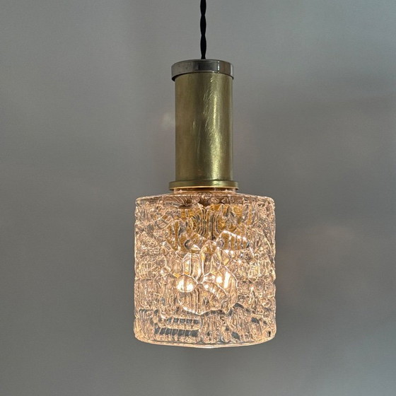 Image 1 of PAAR VINTAGE HANGERS VAN GLAS MET TEXTUUR