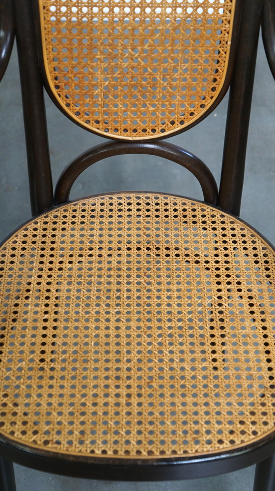 Image 1 of 2X High Vintage Bentwood "Long John" Thonet Design Stühle mit Armlehnen