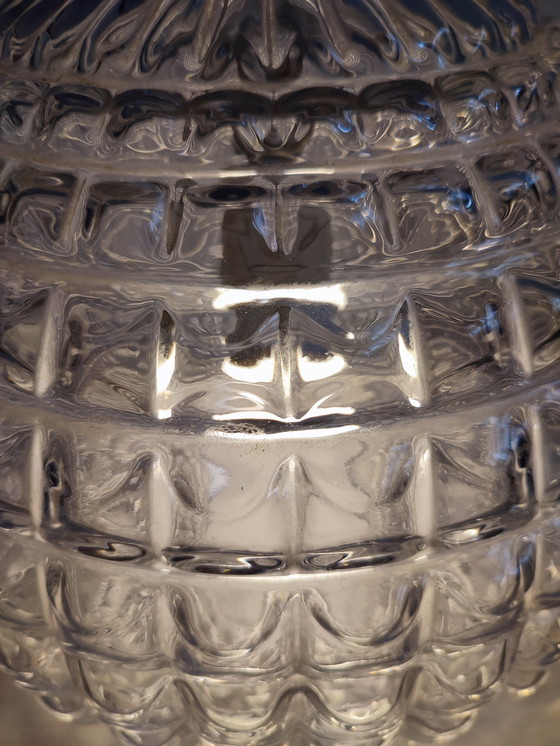 Image 1 of Crystal glass pendant bulb ceiling lamp Peill & Putzler 1960