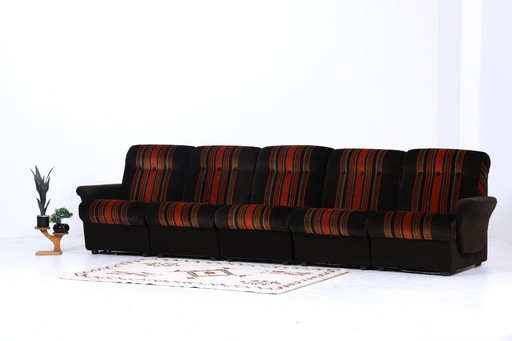 Vintage Sofá Modular de Tela 70s | Mid Century Couch Lounge Retro 60s #07-38