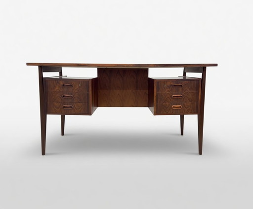 Rosewood 'Floating' Desk By Gunnar Nielsen For Tibergaard, 1960s.