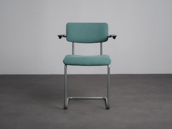 Set of 3 Modernist Cantilever Armchairs, Netherlands, 1990s, Dining chairs, Wool, Grey (photo 3 of 10)