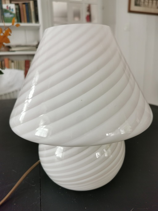 RARE pair of large pink Murano Swirl lamps