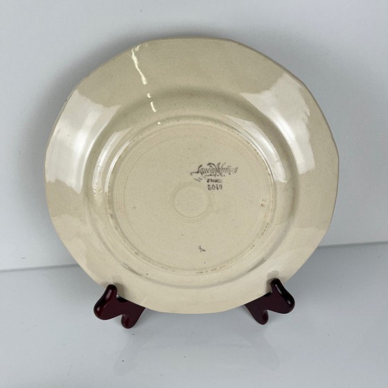 Image 1 of Set of 6 Sarreguemines dinner plates with floral motif, first half of the 20th century