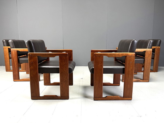 Image 1 of Set van 6 vintage eetkamerstoelen van Tobia & Afra Scarpa, 1970S