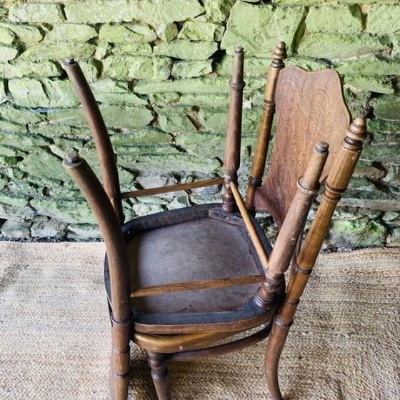 Image 1 of Pair of 2 chairs with relief pattern