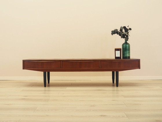 Dänisches Sideboard mit Teakfurnier und drei Schubladen, 1970er Jahre – Kommoden, Wood (photo 2 of 10)