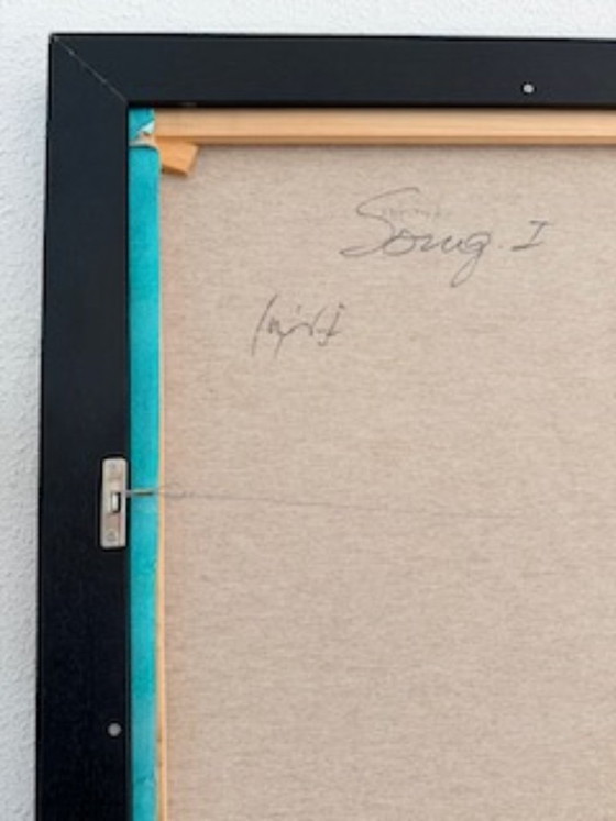 Peinture sur toile - Carlos Méndez (1943) "Chanson 1" – Peintures et dessins, Wood, Canvas (photo 5 of 5)