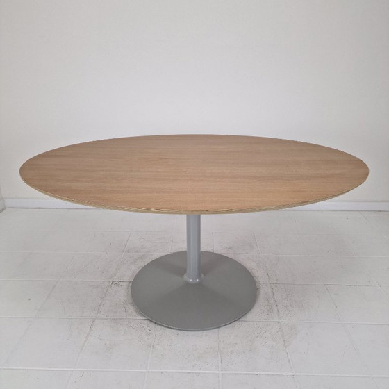 Image 1 of Large Oval Dining Table in Oak by Pierre Paulin for Artifort, 2018