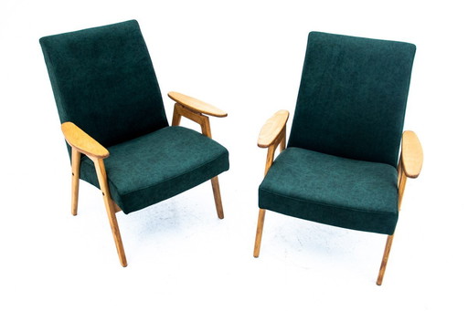 Two vintage green armchairs by Jaroslav Šmídek for Jitona, Czechoslovakia, 1960s