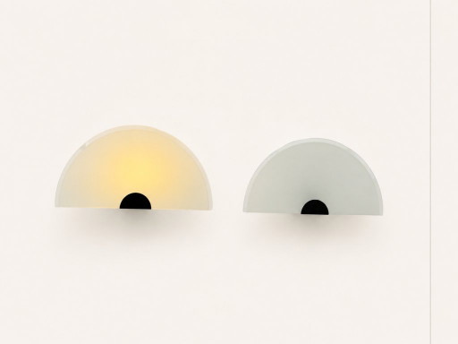 Pair of vintage wall sconces, matte black metal and frosted glass, France 70