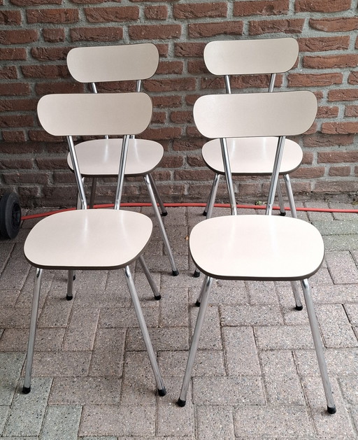 4 sedie da cucina vintage 'GB' curve – eetkamerstoelen, Metal, Wood