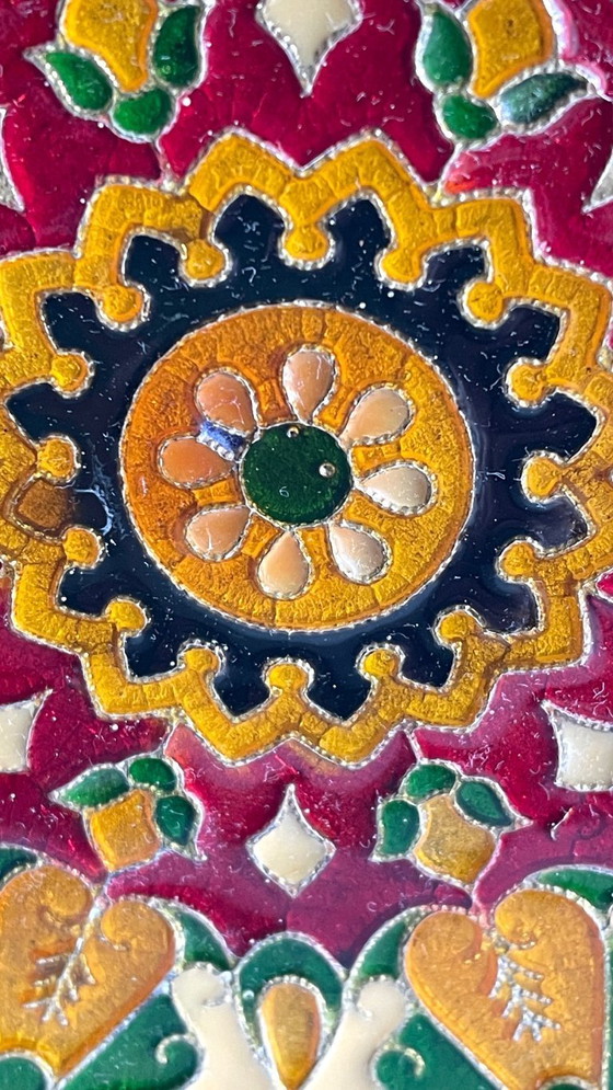 Image 1 of Vintage messing bord met vakjes