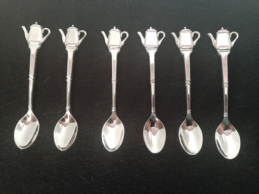 Set de 6 cuillères à thé en métal argenté