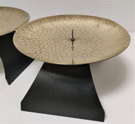 Image 1 of coppia di candelieri in ottone e metallo degli anni '70