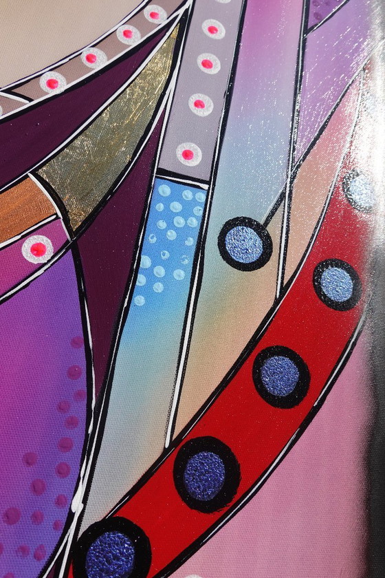 Image 1 of Kubisme A1362 - Abstract schilderij XXL