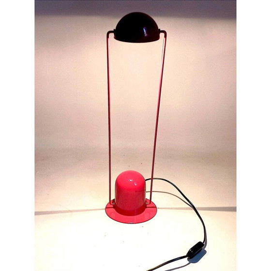 Image 1 of Lampe vintage en métal laqué rouge, 1980