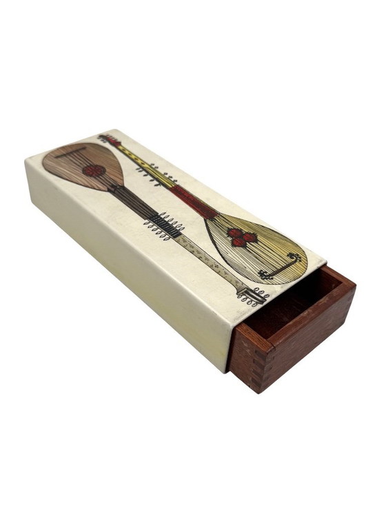 Image 1 of Piero Fornasetti, Mandolinen Zigarren Kiste, Mailand Italien, ca. 1960er Jahre