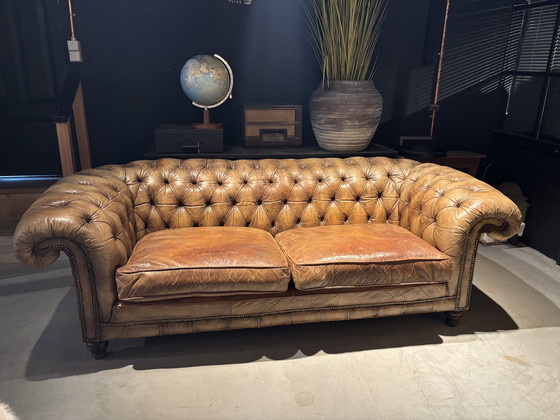 Image 1 of Antique Chesterfield Sofa cognac brown leather