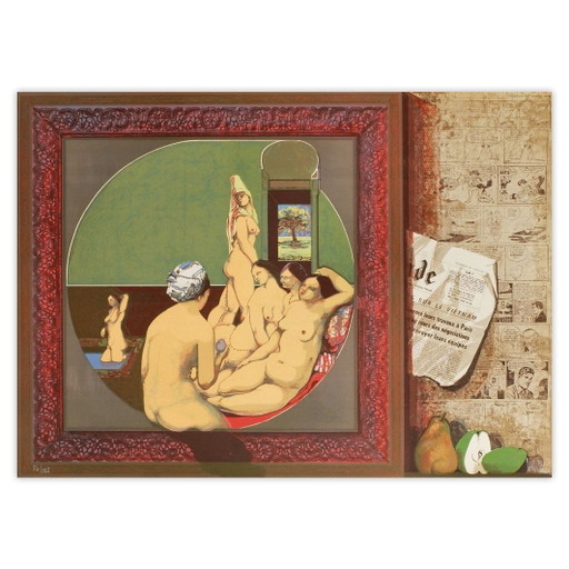 Herman BRAUN-VEGA Le bain Turc d'après Ingres I Litografia firmata 1973
