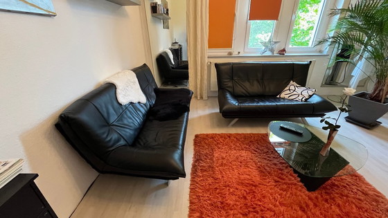 Image 1 of Rolf Benz design sofa bmp leather black 2-seater