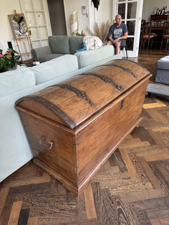 Image 1 of Large Oak Storage Trunk