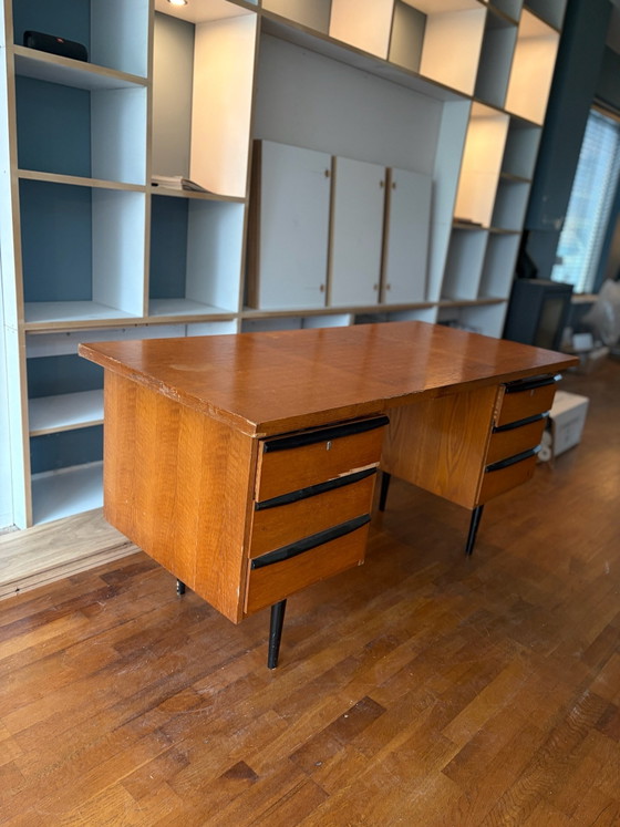 Scrivanie in impiallacciatura di teak anni '60, Pastoe? – Legno (photo 4 of 9)