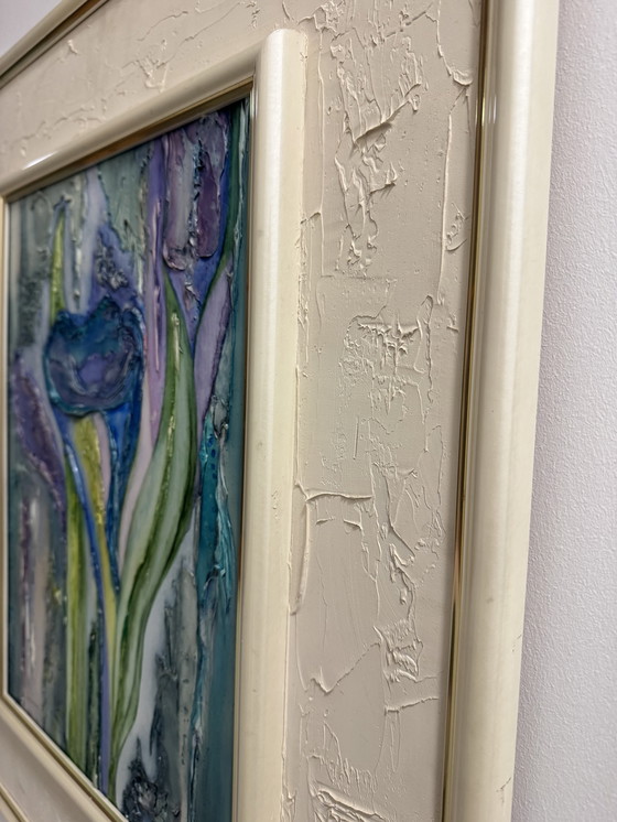 Image 1 of Painting of the blue arum lily by Joëlle Lallagüe, 1993