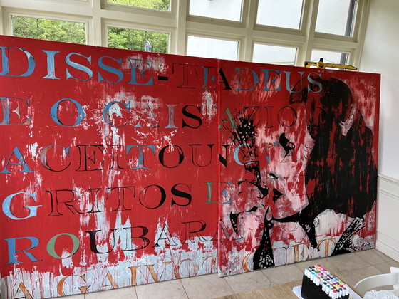 Image 1 of Erik De Bruijn Schilderijen - 2 Stuks Van 2m Bij 2m