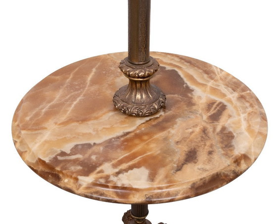 Image 1 of Deknudt Onyx Floor lamp side Table 1970s Belgium