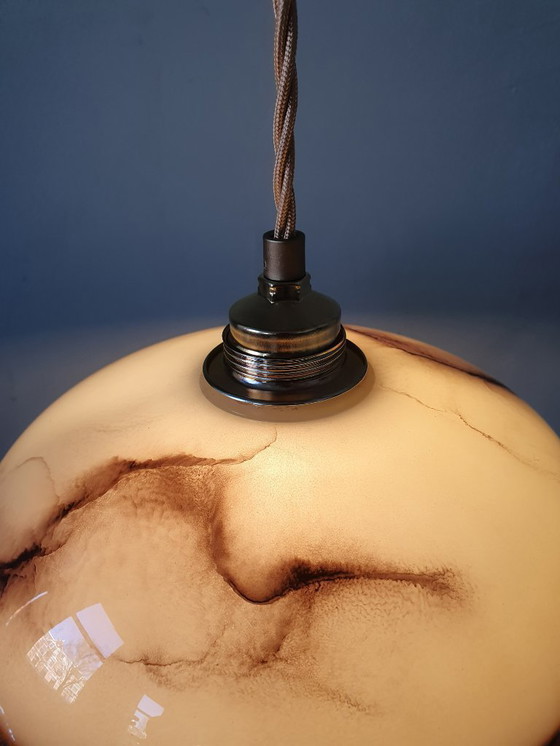 Image 1 of Set di lampade a sospensione vintage in opalino marmorizzato