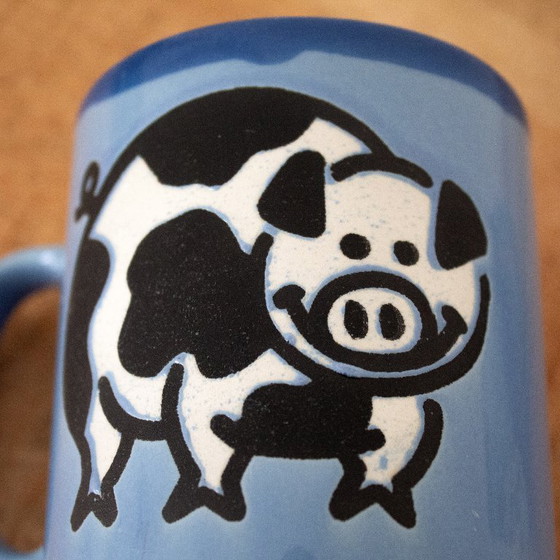 Image 1 of Ensemble de tasses vintage des années 90 avec des animaux de la ferme, Just Mugs Angleterre