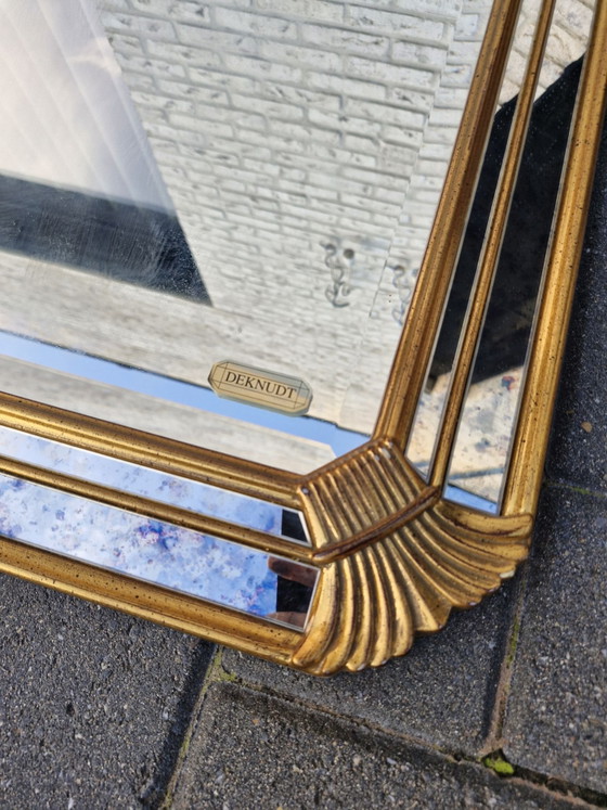 Deknudt mirror with gold-colored frame, 96 × 69 cm, Wood, Glass (photo 12 of 15)