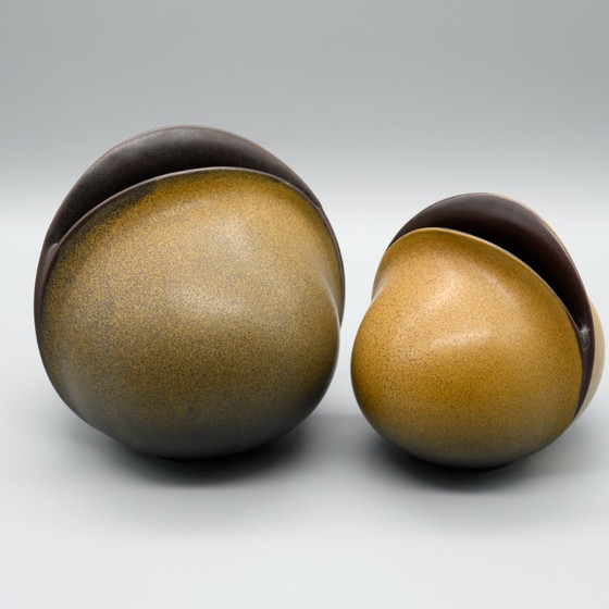 Image 1 of Rosenthal Uta Feyl Venus keramische vaas duo 14cm + 12cm & Karl Scheid bord jaren 80