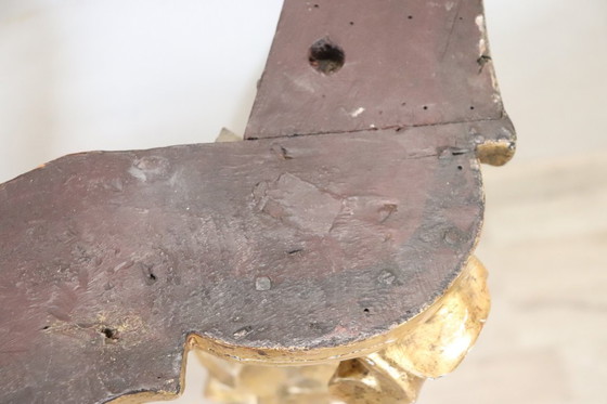 Image 1 of Antiker Konsolentisch aus Gildeholz mit Marmorplatte, Italien 18.