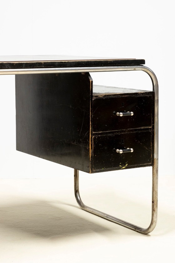 Bureau fonctionnaliste suédois inspiré du Bauhaus, années 1940 – Bureaux, Cuir (photo 3 of 14)