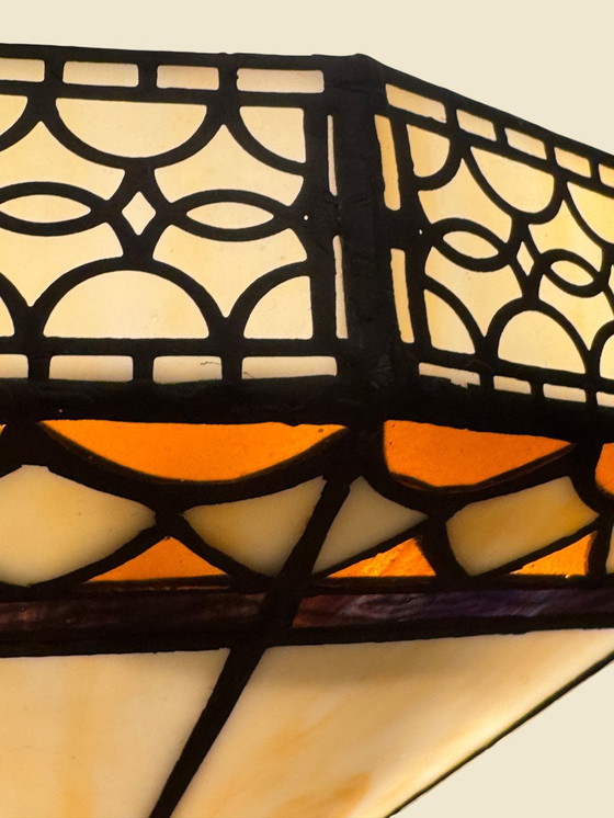 Image 1 of Tiffany-style stained glass ceiling lamp | Ø 41 cm | New condition | Art Deco look