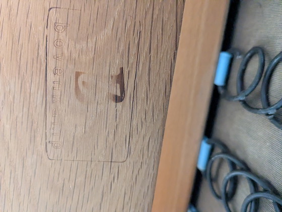 Image 1 of Ib Kofod Larsen for Bovenkamp Sofa in Oak wood and White Boucle Fabric