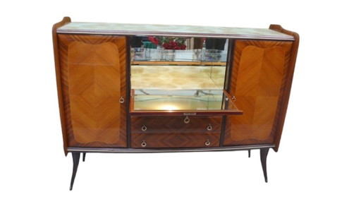 Mid - Century Italy Highboard Buffet Credenza with house bar, Fratelli Rigamonti style, 40s 50s