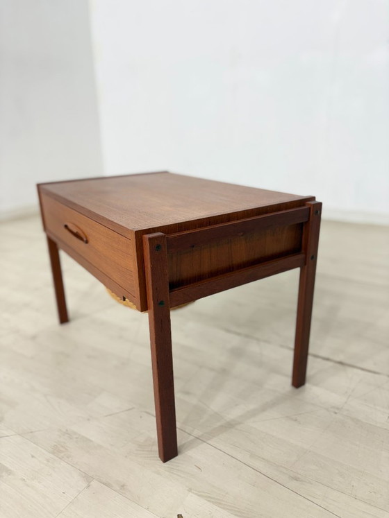 Image 1 of Beautiful mid-century teak sewing table / 1960s chest of drawers / teak chest of drawers / vintage side table