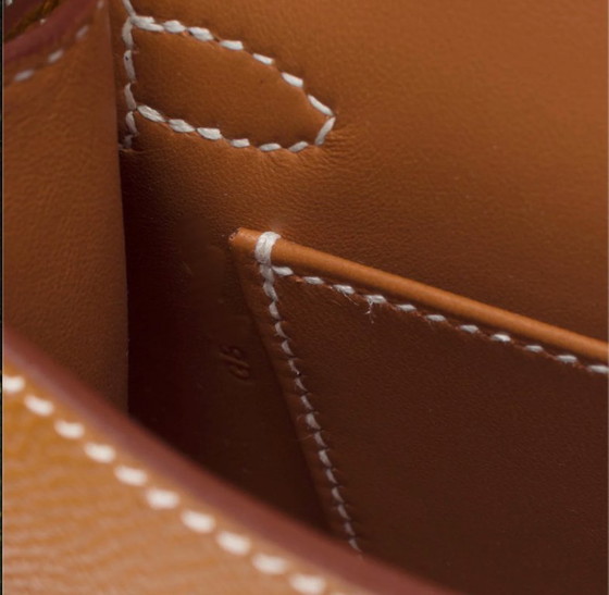 Image 1 of Sac HERMES Kelly Mini en Cuir Doré - 103261 Verkoopprijs