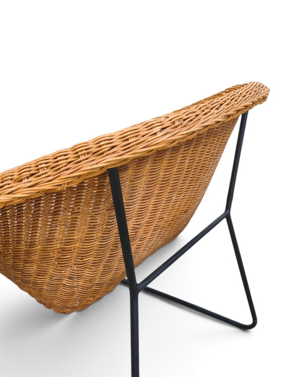 Paire de fauteuils en osier des années 1960 – Metal, Wicker (photo 6 of 8)