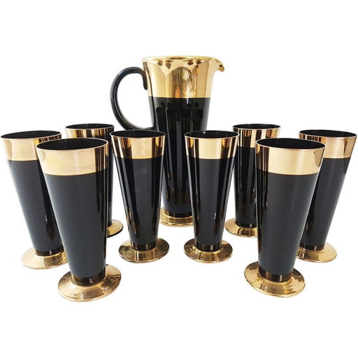 Set d'orangeade en verre vintage