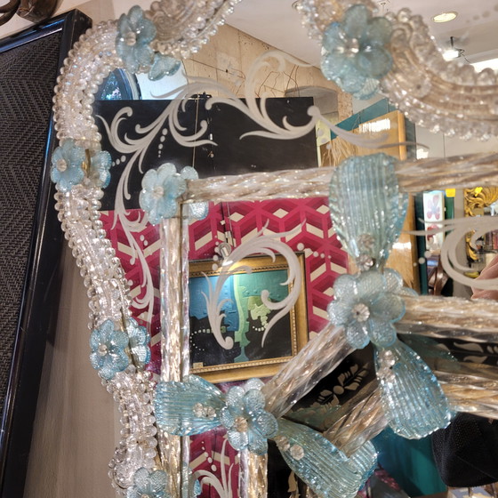 Image 1 of Espejo En Cristal De Murano, Grabado Al Ácido, Ongaro E Fuga, S. XX – Italia