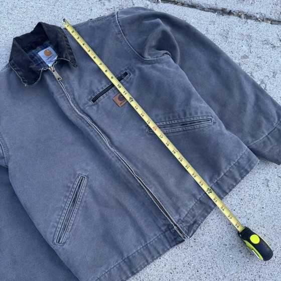Image 1 of Carhartt Detroit J97 MTL Grijze Canvas Jas met Dekenvoering, Maat M