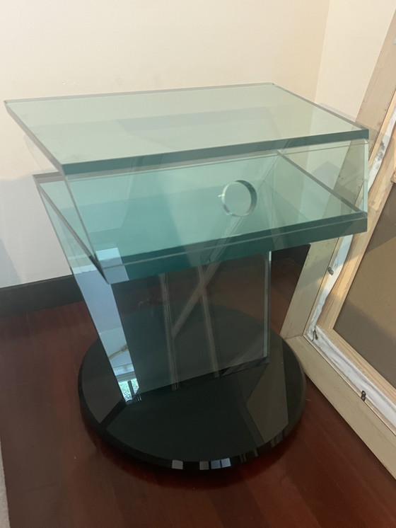 Image 1 of Vintage glass side table