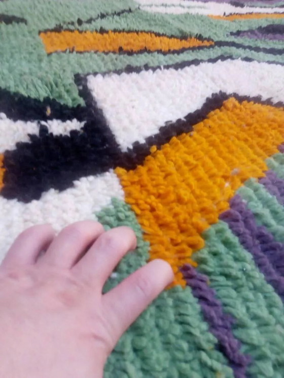 Green Moroccan rug made of hand-woven wool - handmade rug - 256 x 150 – Rugs & carpets, Cotton (photo 3 of 7)